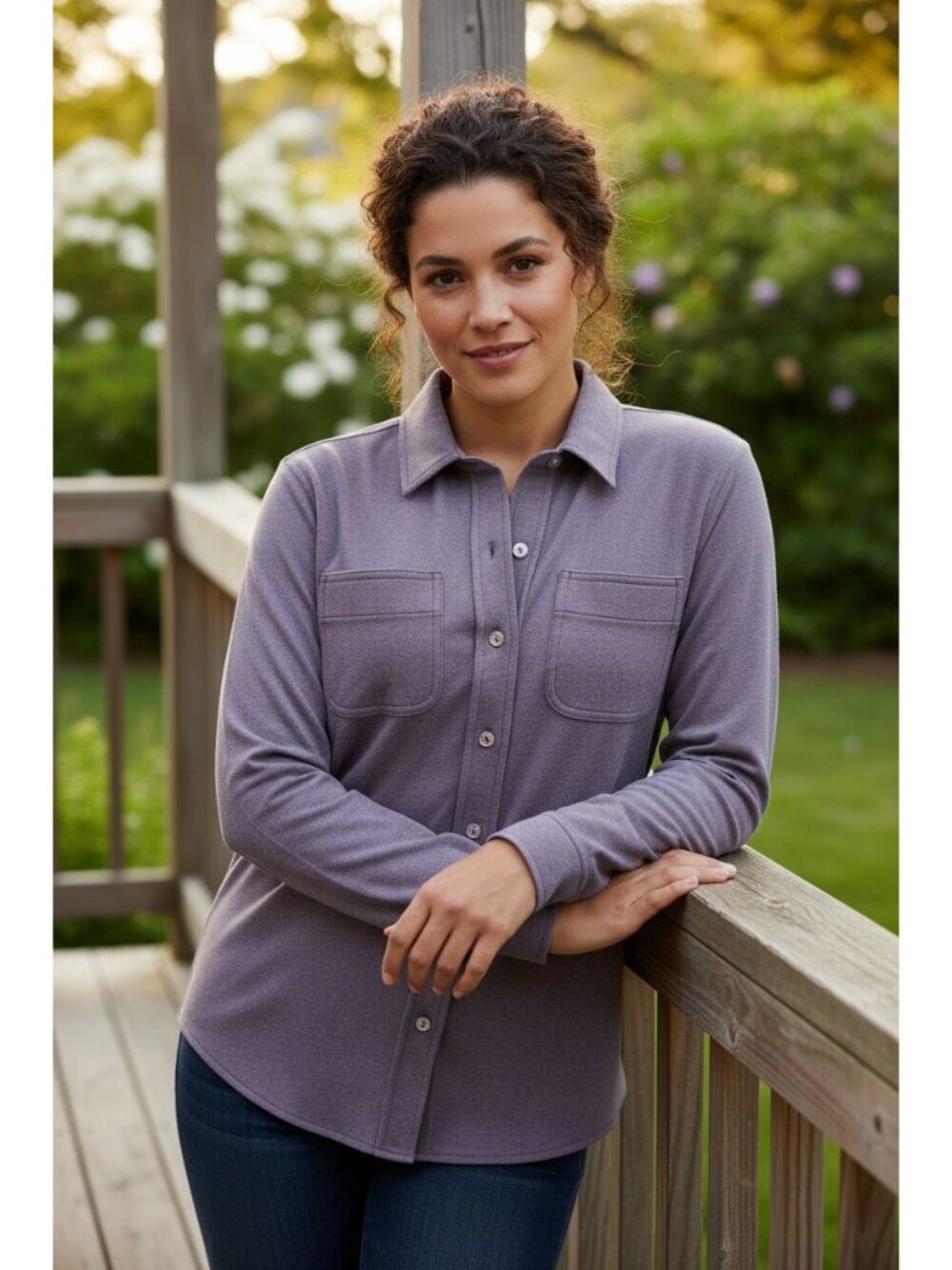 32 Degrees M Soft Fleece Button Up Shirt Long Sleeve Shacket Top Lightweight